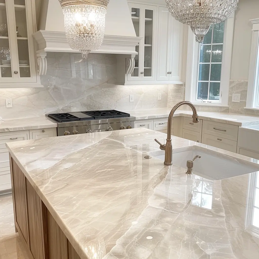 Quartzite kitchen island Austin TX