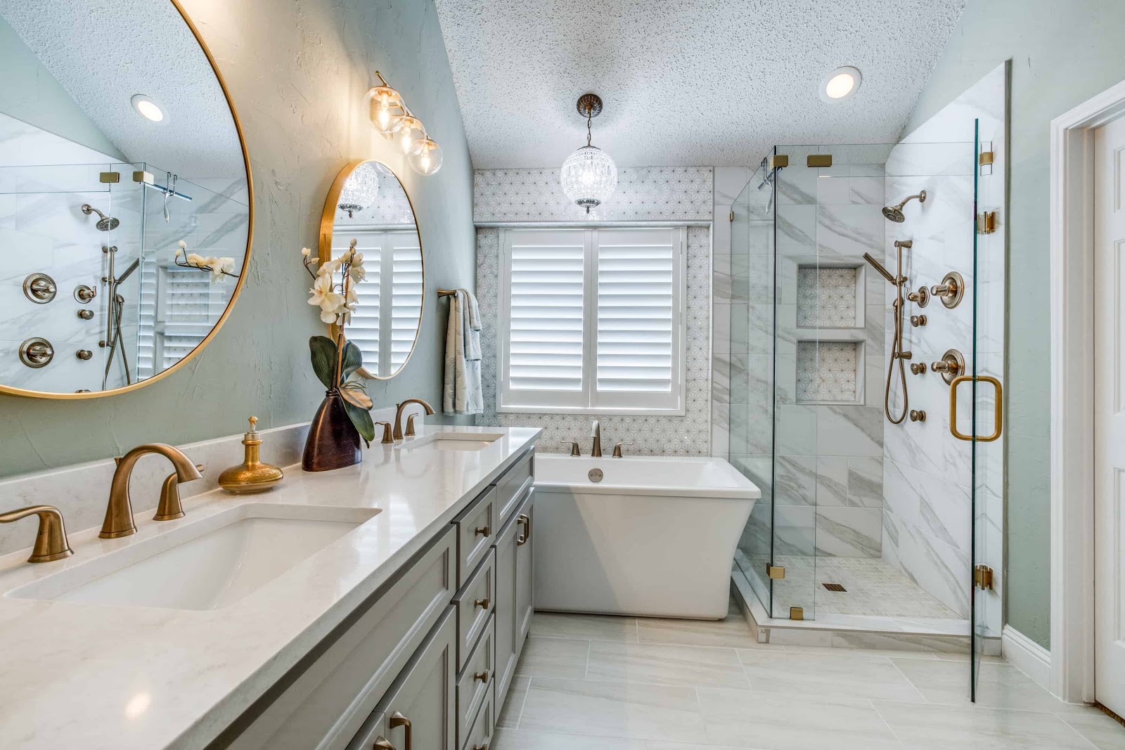 Custom shower tile work by Soleil Floors