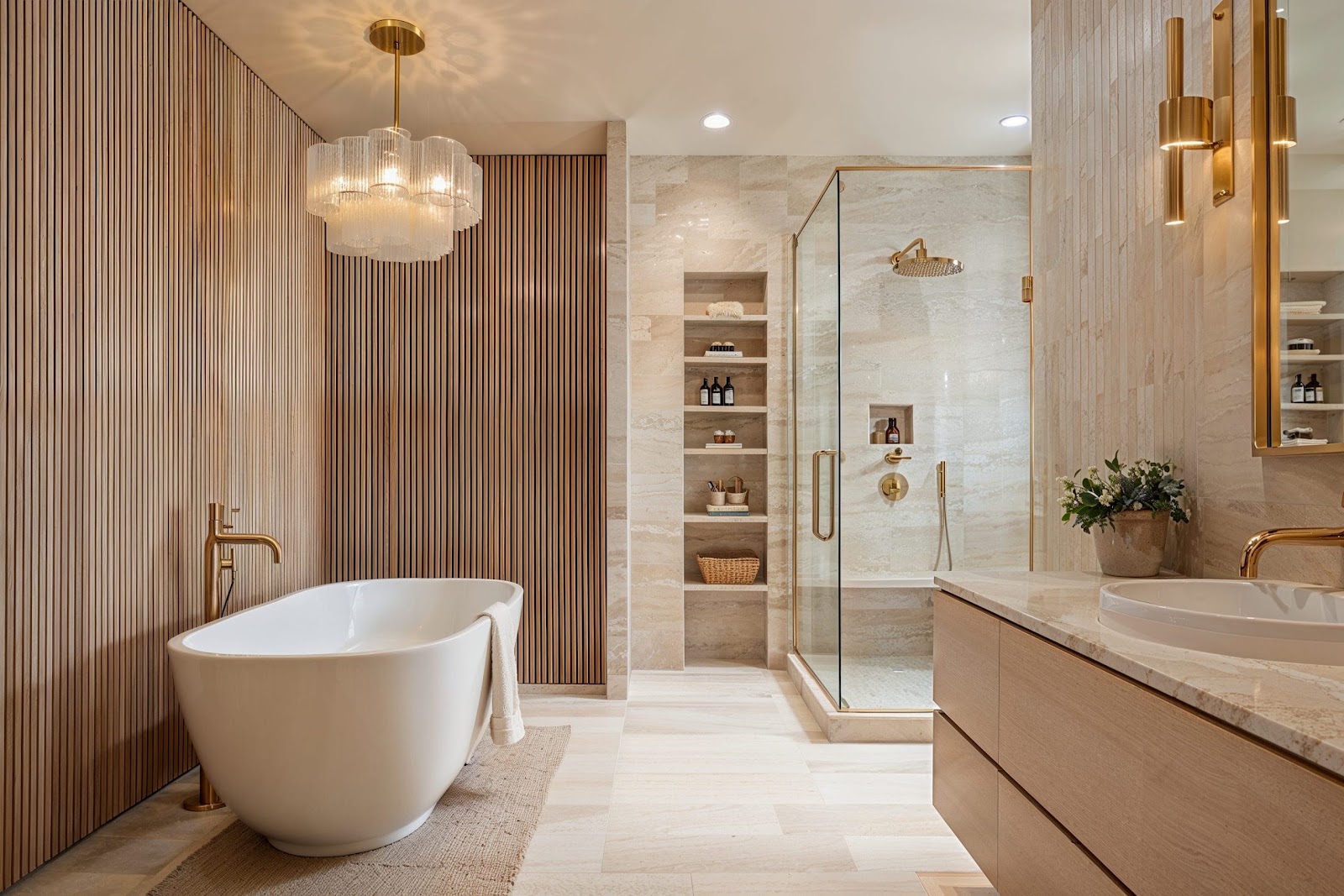 Full bathroom remodel by Soleil Floors